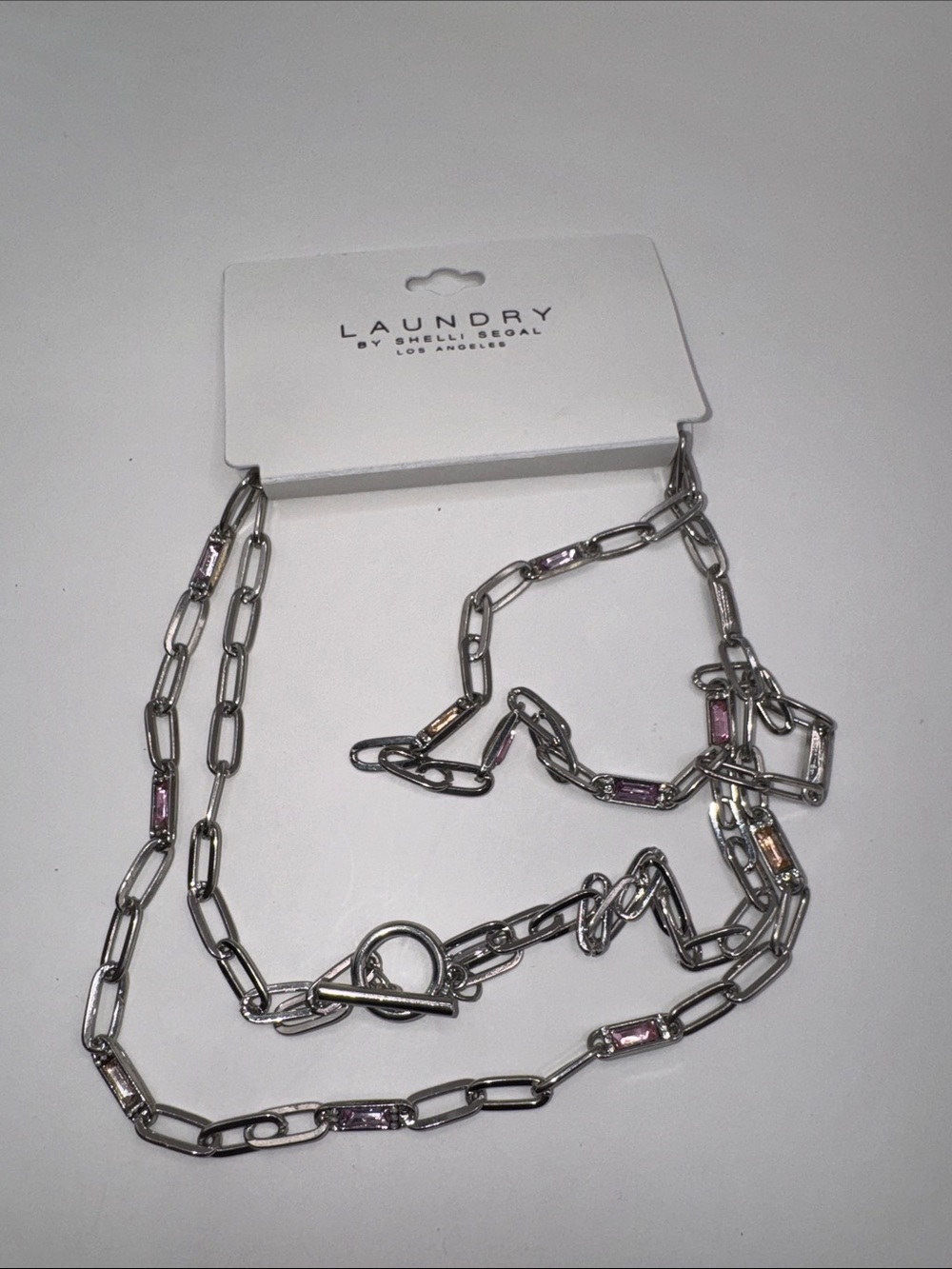 Laundry by Shelli Segal Pink Crystal Accent Necklace 24” (LR111/5) - Picture 8 of 8